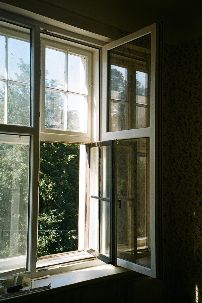 An open window with morning light